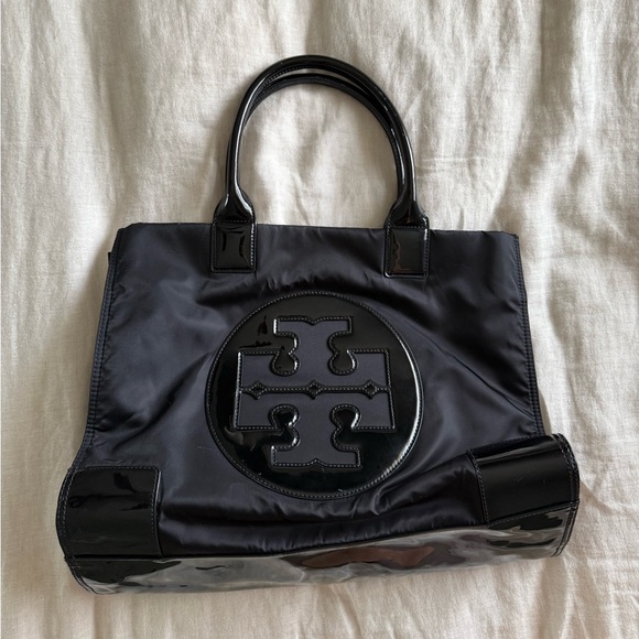Tory Burch Small Ella Tote Bag in Black - Picture 3 of 16